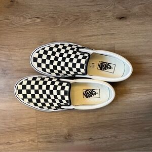 Vans Black and White Checkerboard Slip-Ons
